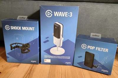 Elgato Wave:3 Microfoni Bianco + Elgato Shock Mount + Filtro Elgato Pop ⚡️ - Immagine 1 di 3