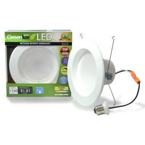 4Pk. - High Quality 5-6in LED Recessed 15W Soft White Downlight Kit -100w equiv. - Picture 1 of 4