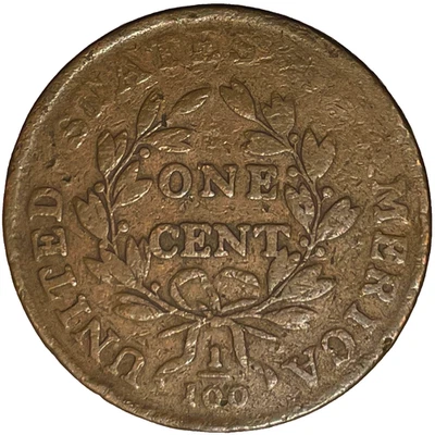 1798 DRAPED BUST LARGE CENT   ~  NICE FULL REVERSE, SPOTTY OBVERSE POROSITY - Image 1 of 4