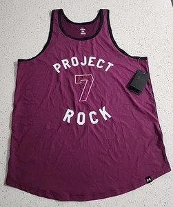 Camiseta sin mangas Under Armour Project Rock Mesh vino tinto talla M para hombre - Imagen 1 de 3