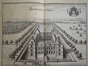 Schloss d´Ancy-le-Franc Wapp Yonne Topographia Gallia EA Merian Kupferstich 1655 - Bild 1 von 3