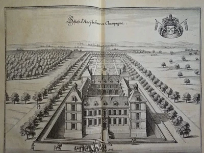 Schloss d´Ancy-le-Franc Wapp Yonne Topographia Gallia EA Merian Kupferstich 1655 - Bild 1 von 3