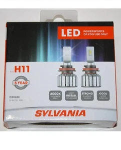 NEW Sylvania LED Powersports Fog H11 Headlight 6000K 2 Bulbs (H11SL.BX2). - Picture 1 of 1