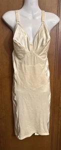 Vintage Crown-ette Shiny Shapewear Girdle Bra Long Slip Dress Shaper 42D - Picture 1 of 8