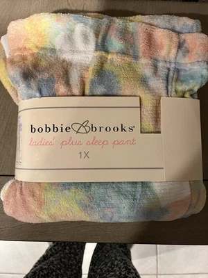 Женские разноцветные штаны для сна Bobbie & Brooks Tye Dye & Hearts размер 1X - Изображение 1 из 4