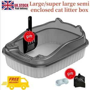 2025New Large/small size cat toilet cat litter box semi closed open splash proof - Picture 1 of 15
