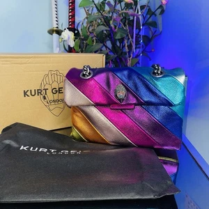 Kurt Geiger London Kensington Rainbow Metallic Quilted Shoulder Bag - Brand New! - Picture 1 of 12