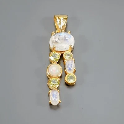 Handmade Natural Moonstone Pendant 925 Sterling Silver  /NP51392 - Image 1 of 4
