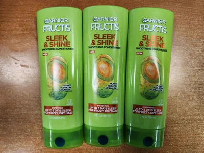 3 Pk: Garnier Fructis Sleek & Shine Smoothing Conditioner 12 oz ea  E6A - Image 1 of 4
