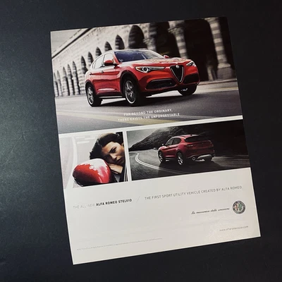 Publicidad impresa 2017 deportivo Alfa Romeo vehículo utilitario rojo automático papel coleccionistas Foto 1 de 4
