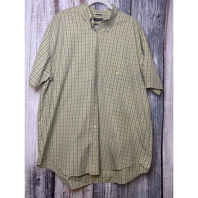 Nautica Mens Short Sleeve Yellow/Blue Plaid Button Down Shirt  XXL - Image 1 of 4