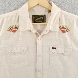 Howler Brothers Shirt XL Cross Cut Deluxe Rising Suns Embroidered Pearl Snap - Picture 1 of 14