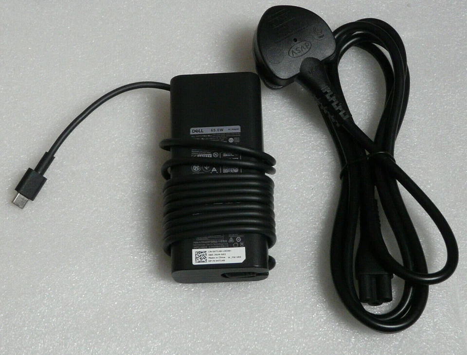 NEW GENUINE DELL XPS 13 9380 7390 9370 65W USB-C CHARGER 2YK0F WMDHR VT148 M1WCF - Image 1 of 4