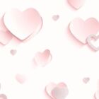 Wallpaper Muriva - 3D Luxury Glitter Metallic Hearts Pink - Girls Room - J92603