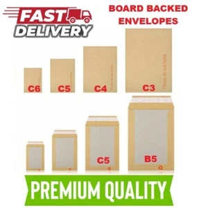 PLEASE DO NOT BEND HARD CARD BOARD BACKED ENVELOPES MANILLA BROWN A3 C4 A4 C5 A5 - Picture 1 of 6