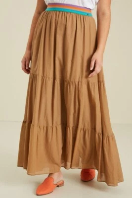 🌟Falda de muselina de algodón MARINA RINALDI talla PLUS (MR 25) US W16--It54_De46_ Gb20 Foto 1 de 4