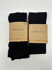 Women Winter & Spring GH Bass Pantyhose Stockings Tights Black Qty 2 Sz S/M Warm