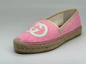 Gucci GG Logo Monograma Terry Alpargatas Zapatos Planos Rosa $620 - Imagen 1 de 24