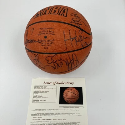 1994 Houston Rockets NBA Champs Team Signed Official Game Basketball JSA COA - Image 1 of 4