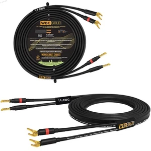 WORLDS BEST CABLES 10 Foot WBC-GOLD-LOCAP-SPKR-14 AWG - Low-Capacitance 10 FT - Picture 1 of 6