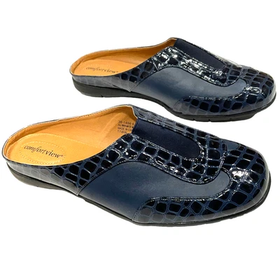 11WW Comfortview  Blue Clogs Mules Slip On ManMade Alligator Snake  Material New - Image 1 of 4