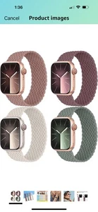 5 Braided Solo Loop Bands For Apple Watch 38/40/41mm Stretchy Nylon NEW Sz SM - Afbeelding 1 van 4