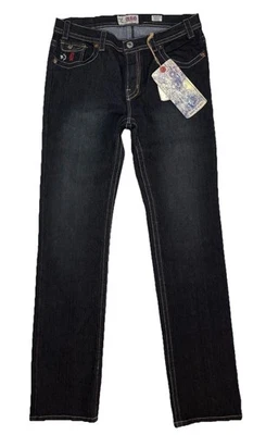 Pantalones de mezclilla Mek Meridian corte bota para mujer 29x34* (32x33*) azul lavado oscuro elásticos nuevos con etiquetas Foto 1 de 4