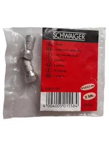 Schwaiger FST8312 942 Koaxialkabel F-Stecker Verbinder Silber 2 Stück Neu - Afbeelding 1 van 4