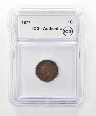 1877 Indian Head Cent Authentic ICG Beautiful Tone *6662 - Image 1 of 3