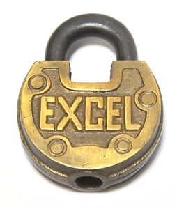 LUCCHETTO SERRATURA VINTAGE INDUSTRIALE EXCEL OTTONE SENZA CHIAVE - Foto 1 di 4