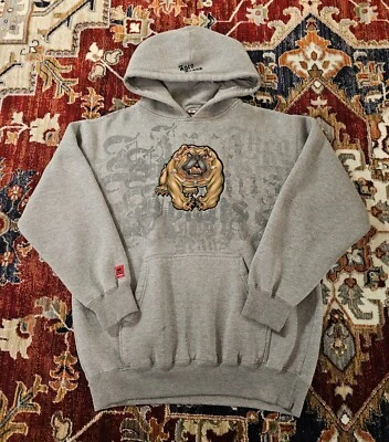 Sudadera con Capucha JNCO Denim Y2K Vintage American Bulldog Gráfico Logo Gris XL (Se Adapta a M/L) Foto 1 de 4