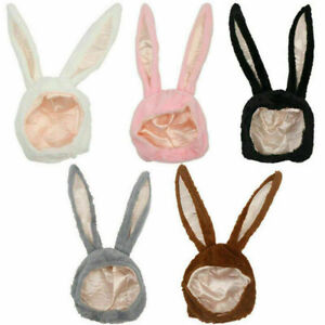 Womens Kids Easter Rabbit Bunny Ears Hat Funny Easter Plush Earflap Cap Headwear