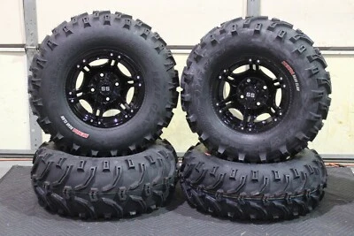 KAWASAKI BRUTE FORCE 750 26" BEAR CLAW ATV TIRE & VIPER BLACK WHEEL KIT IRS1CA - Image 1 of 4
