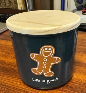Life Is Good ~ Large Soy w/wood wick Candle ~ Gingerbread Scent 14.5 oz New - Picture 1 of 4