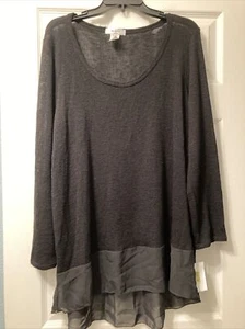 Moa Moa Woman 3X Black Pullover Tunic Sweater NWT 8C021SNJ 23014 Made In USA - Picture 1 of 7