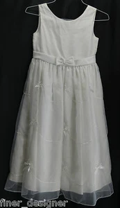 new RARE EDITIONS girls WHITE FLOWER GIRL WEDDING COMMUNION FORMAL DRESS SIZE 10 - Picture 1 of 6