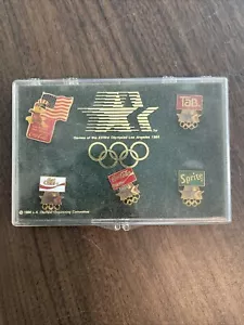 1984 Olympics Soda Pin Set Coca Cola Tab Sprite Eagle USA Vintage America Merch - Picture 1 of 2
