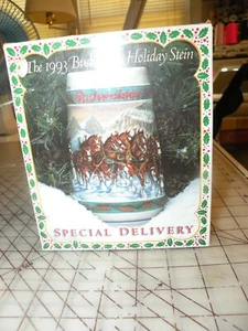 VTG 1993 Anheuser Busch Budweiser Holiday Stein Clydesdales NIB SPECIAL DELIVERY - Picture 1 of 7