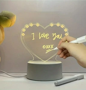 Creative Heart Shape Computer Night light Message Board Decoration USB. - Picture 1 of 9