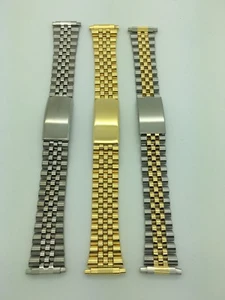 16mm 18mm 20mm 22mm Oro y Plata Acero Inoxidable Metal Banda Reloj Hombre RX - Imagen 1 de 13