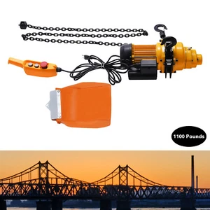 1/2Ton Electric Chain Hoist 1100Lb 13Ft Lifting Chain Wired Remote Control 1300W - Picture 1 of 18