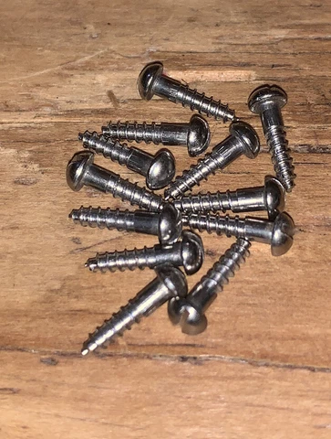 #2 3/8” Wood Screws Slotted Round Head Steel  Nickel Plated American Old Stock Cover