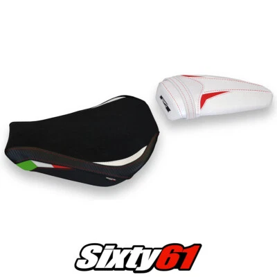 Cubierta de asiento MV Agusta F4 2010-2016 2017 2018 2019 2020 Tappezzeria negro blanco SE Foto 1 de 4