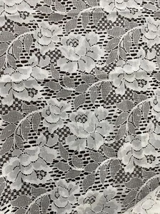 Lace Ivory Rose Floral Pattern 106" x 106” Fabric - Picture 1 of 4