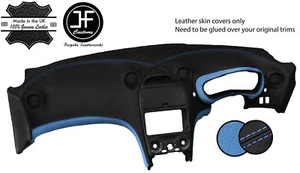CUBIERTA DE SALPICADERO DE CUERO REAL AZUL NEGRO PARA TOYOTA CELICA MK7 1999-2006 - Imagen 1 de 2