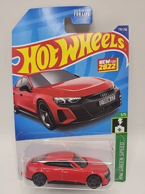 2022 风火轮 #176 HW 绿色速度 5/5 奥迪 RS E-TRON GT 红色 — 第 1/2 张图片