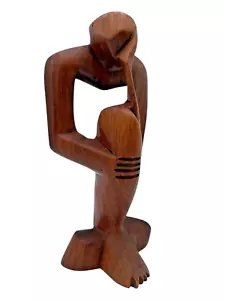 Statua scultura statuina scultura legno intagliato vintage legno intagliato originale antica - Foto 1 di 7