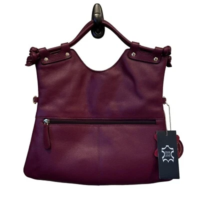 Bolso Bandolera Convertible Madi Claire Verona Cuero Solapa Magenta Nuevo Foto 1 de 4