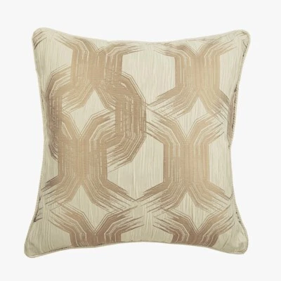 Throw Pillow Cover Beige 16"x16", Sofa Decor Silk - Pearl Beige Mystery - Image 1 of 4