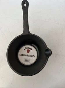 Jim Beam Pre-Seasoned Heavy Duty Construction Cast Iron Basting Pot for Grilling - Picture 1 of 3